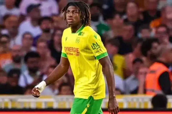 Tylel Tati playing for Nantes in a competitive match