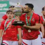 USM Alger players celebrating Algerian Cup victory
