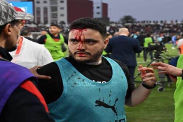 Crowds gathered inside Safi stadium during CAF Cup semi-final