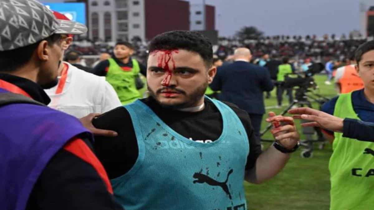 Crowds gathered inside Safi stadium during CAF Cup semi-final