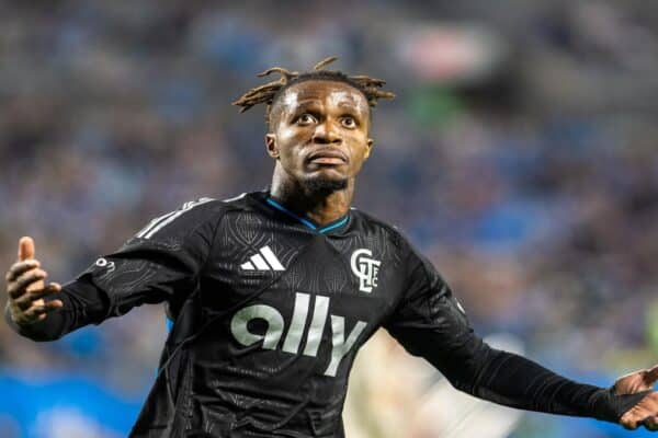 Wilfried Zaha playing for Charlotte FC during a match