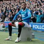 Youssef Chermiti playing for Rangers during a Scottish Premiership match