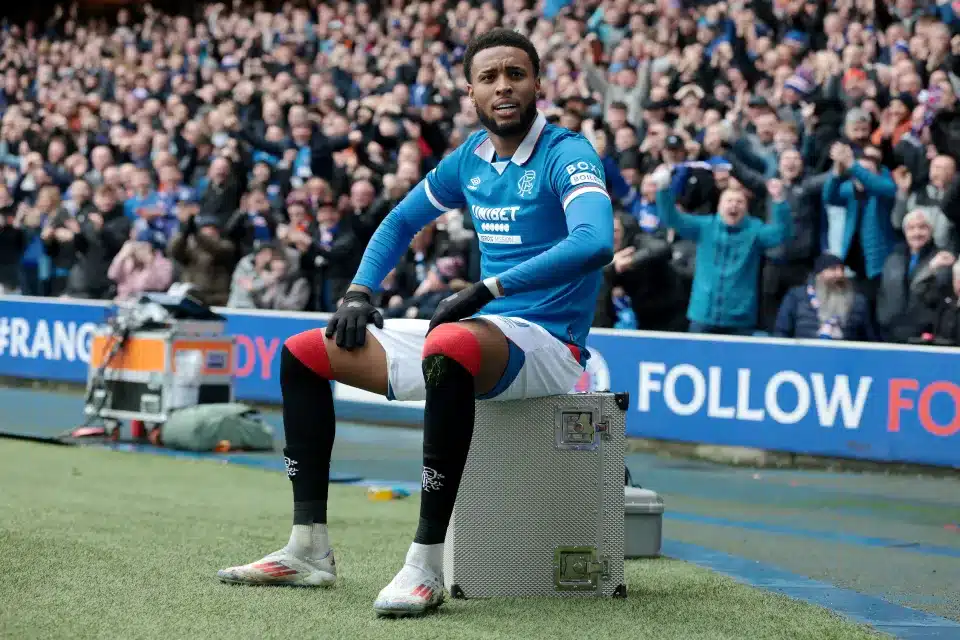 Youssef Chermiti playing for Rangers during a Scottish Premiership match