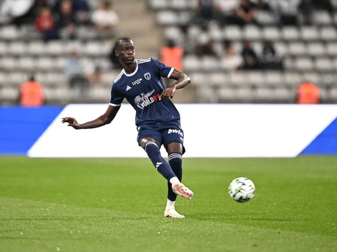 Senegalese defender Moustapha Mbow during a league match with Paris FC