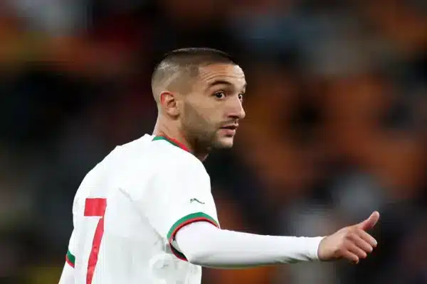 Hakim Ziyech celebrating a goal for Wydad Casablanca against COD Meknes