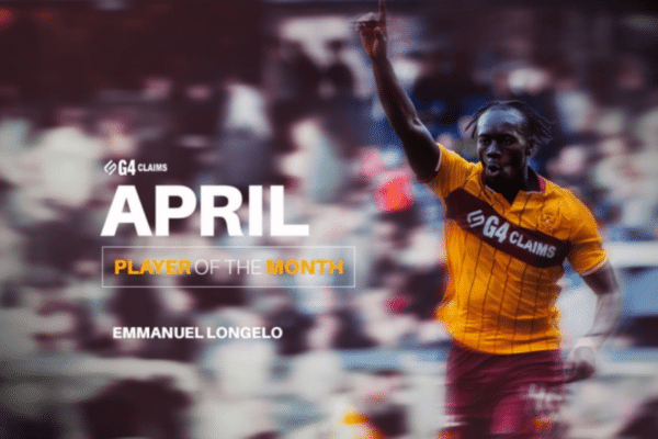 Emmanuel Longelo celebrating strong debut season at Motherwell