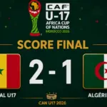 Algeria U17 lost to Senegal during U17 AFCON 2026