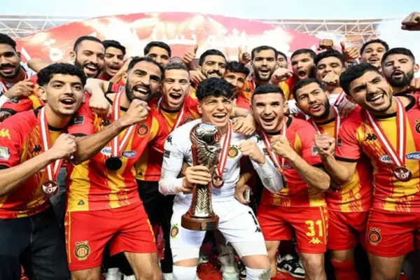 Club Africain players celebrating Tunisian Ligue 1 title victory
