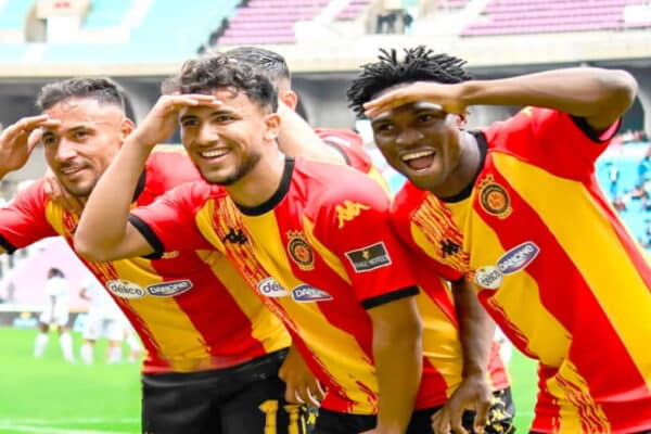 ES Tunis players during a competitive match