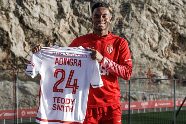 Simon Adingra in action during his loan spell at AS Monaco