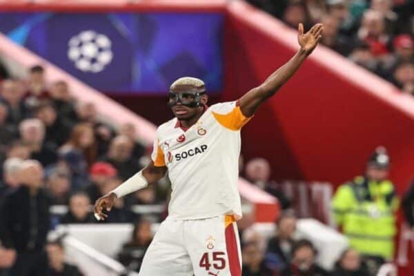Victor Osimhen playing for Galatasaray during a match