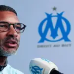 Habib Beye speaking during a press conference