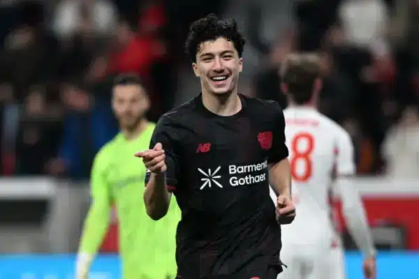Ibrahim Maza during a Bayer Leverkusen match