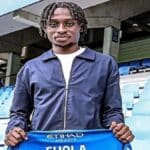 Koffi Ehola Ange after signing his professional contract with ESTAC Troyes