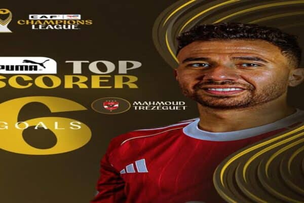 Mahmoud Trezeguet celebrating a goal in the CAF Champions League