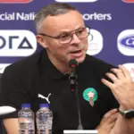 Morocco coach Mohamed Ouahbi during a press conference