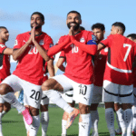 Mohamed Salah representing Egypt during an international match