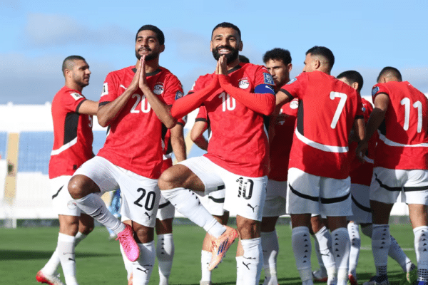 Mohamed Salah representing Egypt during an international match