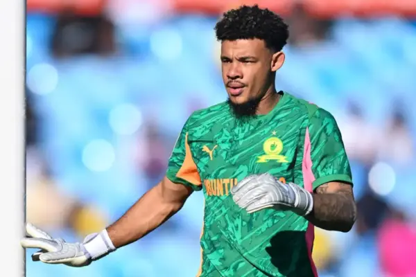 Ronwen Williams celebrating Mamelodi Sundowns CAF Champions League victory