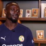 Sadio Mané speaking in a video message to Congolese supporters