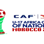 Players celebrate during the U17 AFCON quarter-finals in Morocco