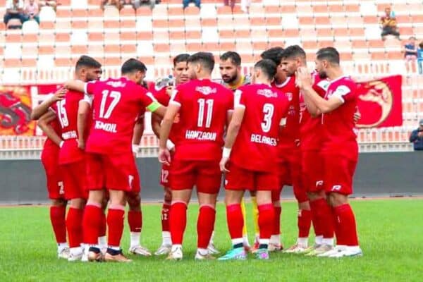 Empty football stadium used by USM Annaba during Amateur Ligue 2 match