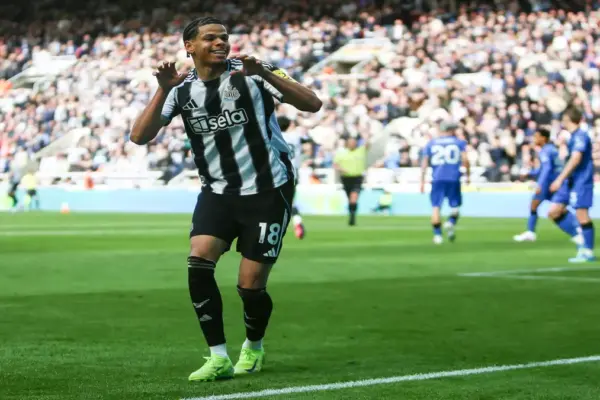 William Osula during a Newcastle United match amid transfer speculation