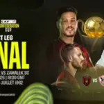 Zamalek and USM Alger players before CAF Confederation Cup final