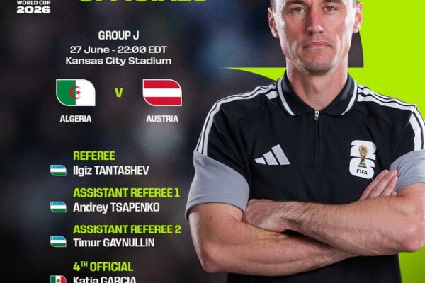 Elgiz Tantashev to handle Algeria-Austrian clash