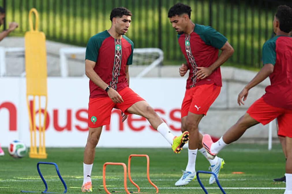 Achraf Hakimi training with Morocco ahead of the 2026 FIFA World Cup