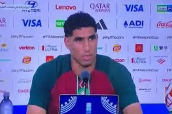 Morocco captain Achraf Hakimi speaking at World Cup 2026 press conference