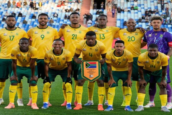 South Africa players reacting during a World Cup match.