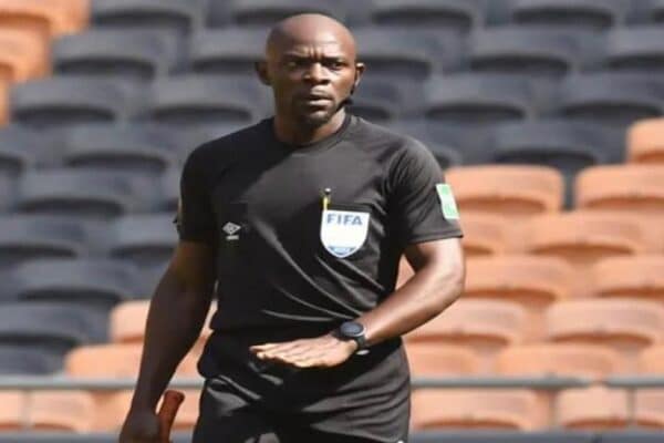 Cameroonian referee Elvis Noupoue during an international football match