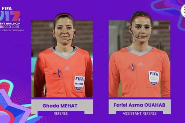 Algerian referee Ghada Mahat selected for the 2026 FIFA U-17 Women's World Cup.