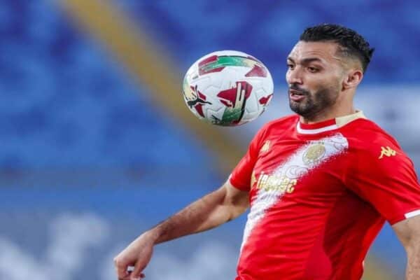 Hamza Hannouri celebrating after scoring for Wydad Casablanca