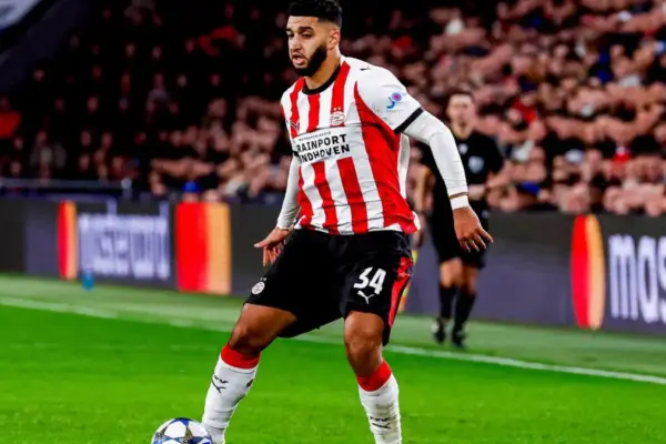 Ismael Saibari in action for PSV Eindhoven amid Bayern Munich transfer interest
