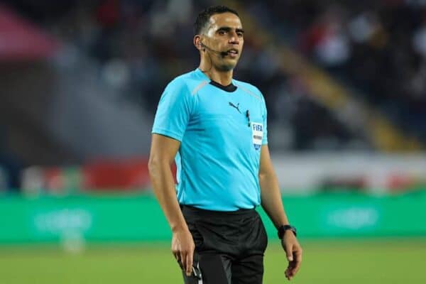 Moroccan referee Jalal Jayed during an international football match