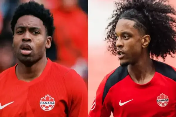 Jayden Nelson training with Canada after being called up for the 2026 FIFA World Cup