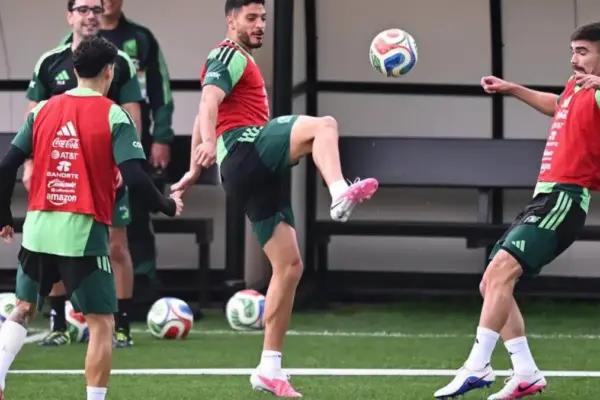 Mexico players celebrate ahead of their Group A match against South Korea at the 2026 World Cup