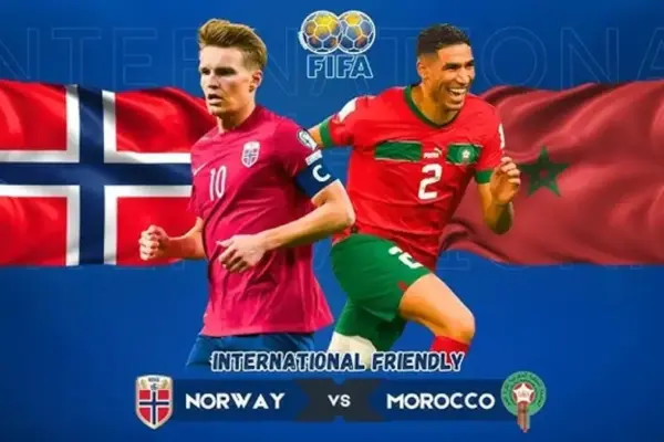 Morocco and Norway players ahead of an international friendly in New Jersey