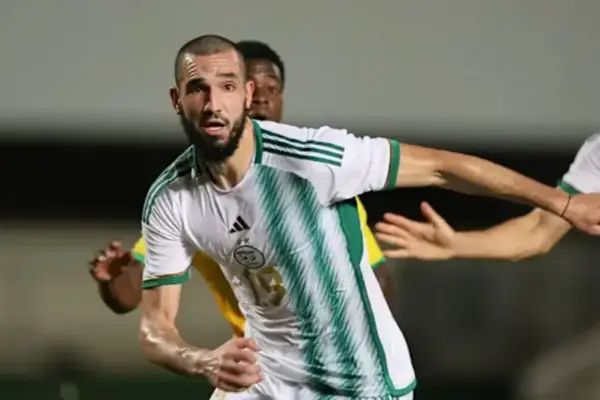Nabil Bentaleb in action for Algeria against the Netherlands in Rotterdam