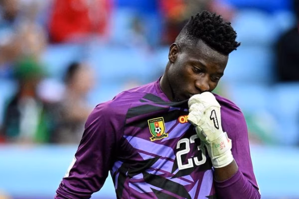 André Onana reacts after Cameroon’s World Cup elimination