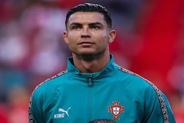 Cristiano Ronaldo representing Portugal in international football match