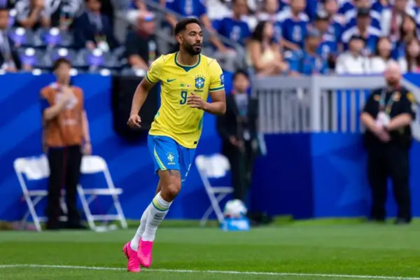 Matheus Cunha celebrates Brazil's victory over Japan after World Cup clash