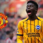 Carlos Baleba of Brighton during a match amid Manchester United transfer interest.