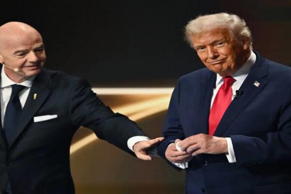 Donald Trump reacts after FIFA confirmed Folarin Balogun is eligible to play against Belgium at the 2026 World Cup.
