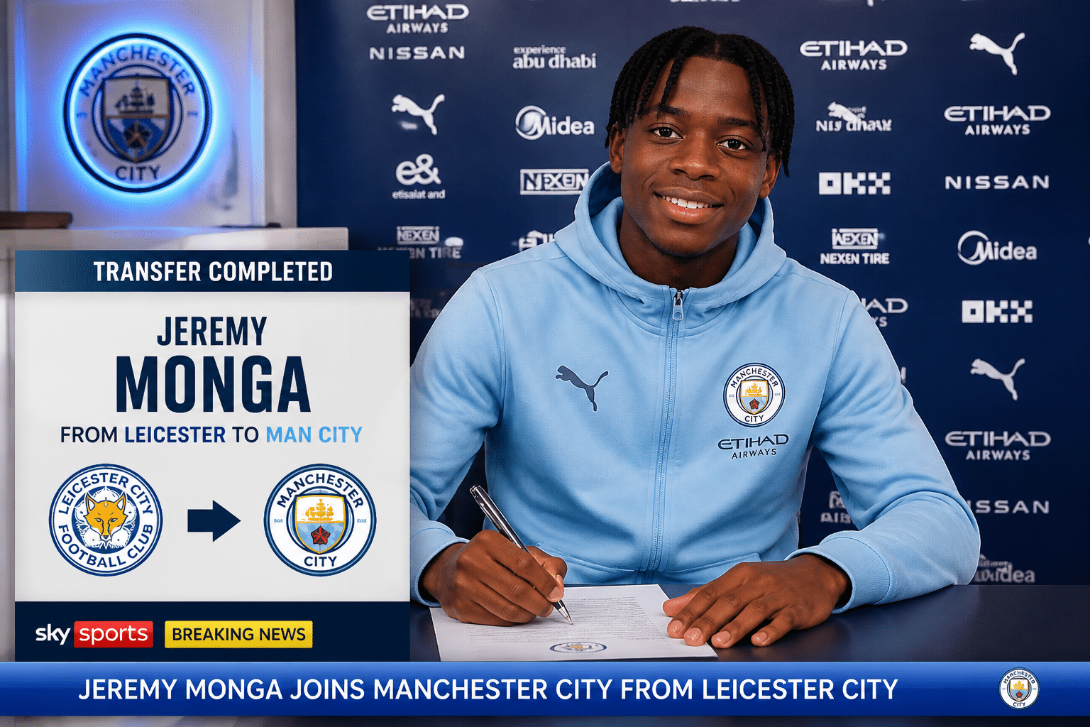 Monga Jeremy Monga: Manchester City sign England-Zambia winger from Leicester ...