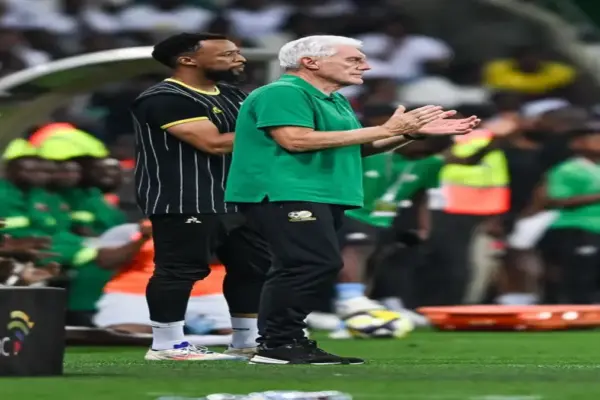 South Africa coach Hugo Broos during a Bafana Bafana match