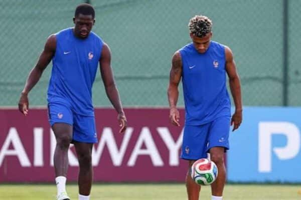 France defender Ibrahima Konaté speaks before the World Cup semi-final against Spain.