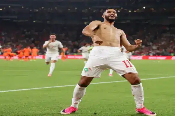 Morocco forward Ismael Saibari leaves the pitch after suffering an injury during the 2026 FIFA World Cup.